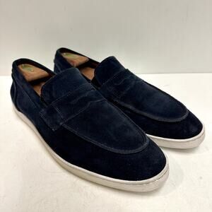 VERY GOOD Allen Edmonds Randolph Penny Loafer Sneaker Blue Suede Shoes 10.5